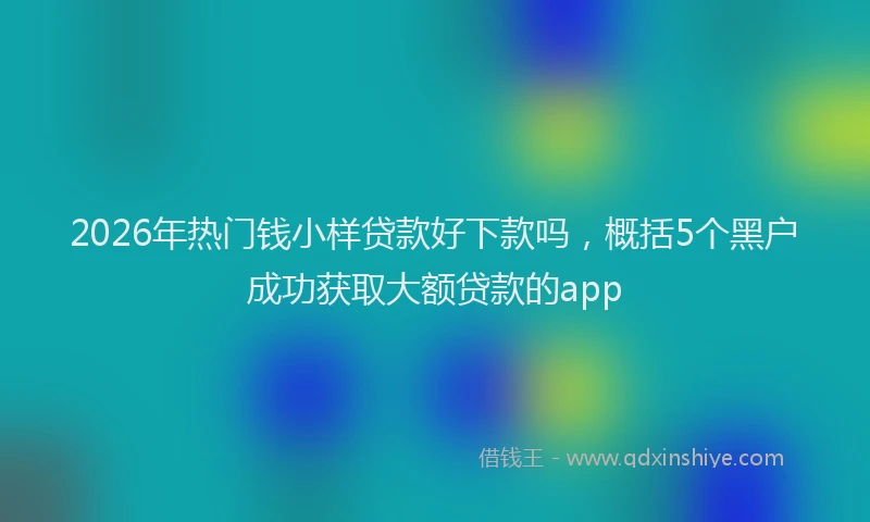 2026年热门钱小样贷款好下款吗,概括5个黑户成功获取大额贷款的app
