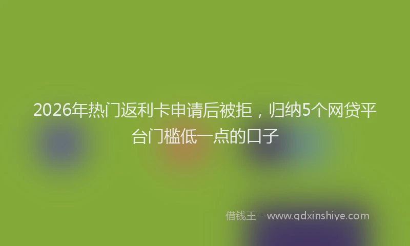 2026年热门返利卡申请后被拒，归纳5个网贷平台门槛低一点的口子