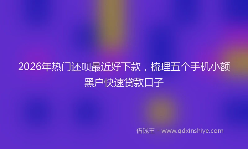 2026年热门还呗最近好下款,梳理五个手机小额黑户快速贷款口子