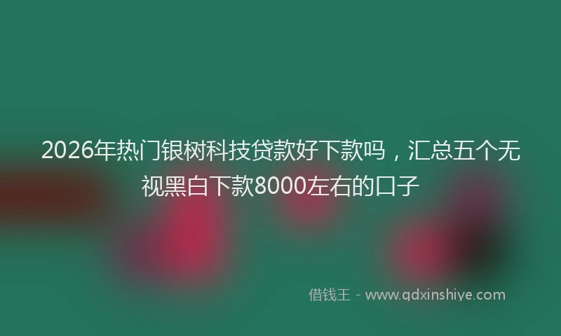 2026年热门银树科技贷款好下款吗，汇总五个无视黑白下款8000左右的口子