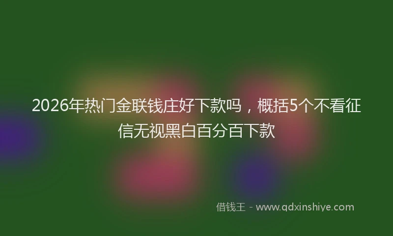 2026年热门金联钱庄好下款吗，概括5个不看征信无视黑白百分百下款