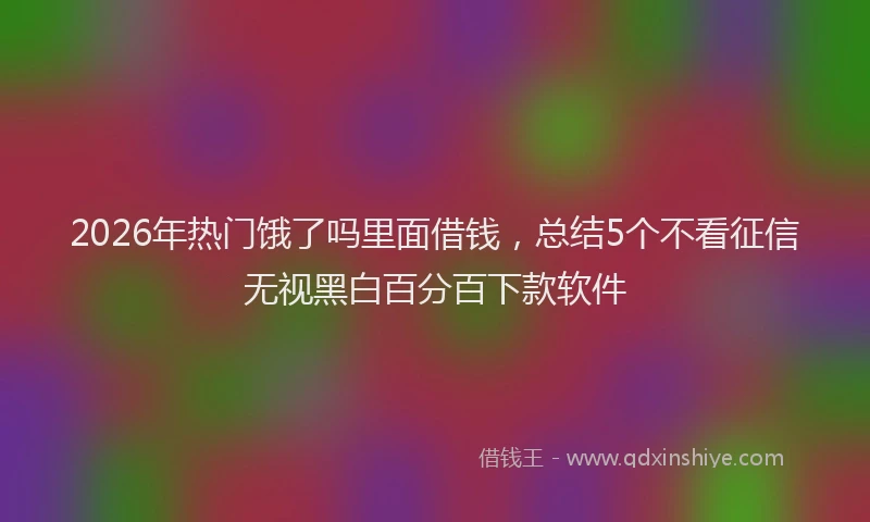 2026年热门饿了吗里面借钱，总结5个不看征信无视黑白百分百下款软件