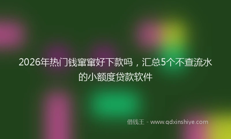 2026年热门钱窜窜好下款吗，汇总5个不查流水的小额度贷款软件