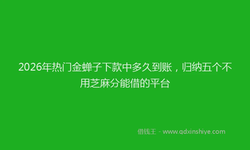 2026年热门金蝉子下款中多久到账，归纳五个不用芝麻分能借的平台