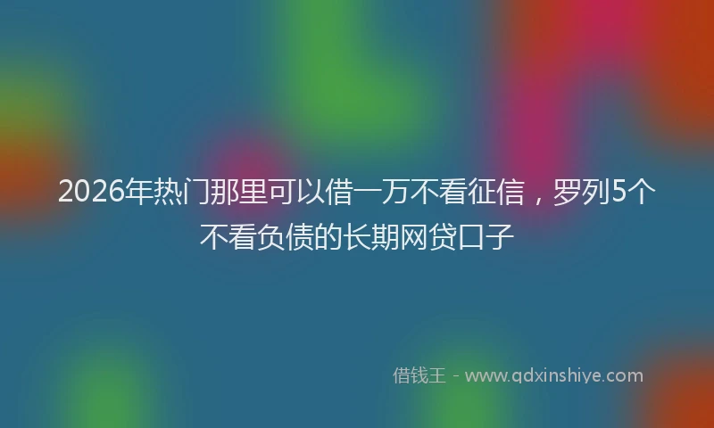 2026年热门那里可以借一万不看征信，罗列5个不看负债的长期网贷口子