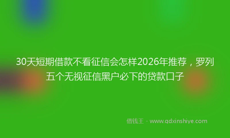 30天短期借款不看征信会怎样2026年推荐,罗列五个无视征信黑户必下的贷款口子