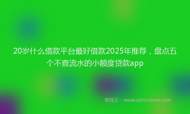 20岁什么借款平台最好借款2025年推荐,盘点五个不查流水的小额度贷款app
