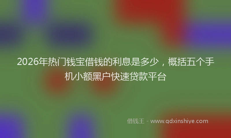 2026年热门钱宝借钱的利息是多少，概括五个手机小额黑户快速贷款平台