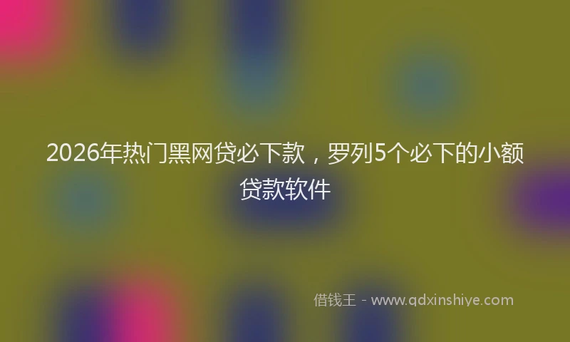 2026年热门黑网贷必下款，罗列5个必下的小额贷款软件