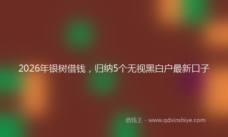 2026年银树借钱，归纳5个无视黑白户最新口子