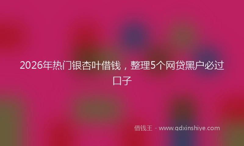 2026年热门银杏叶借钱，整理5个网贷黑户必过口子