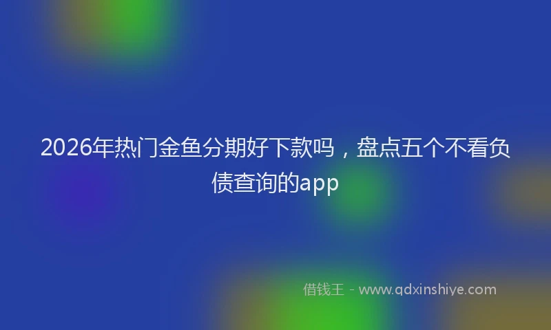 2026年热门金鱼分期好下款吗,盘点五个不看负债查询的app