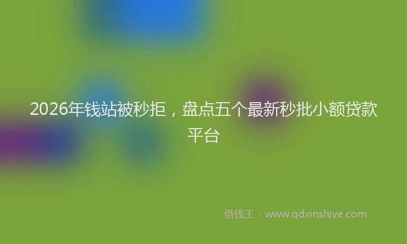 2026年钱站被秒拒，盘点五个最新秒批小额贷款平台