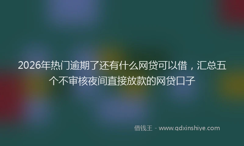 2026年热门逾期了还有什么网贷可以借，汇总五个不审核夜间直接放款的网贷口子
