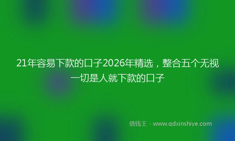 21年容易下款的口子2026年精选，整合五个无视一切是人就下款的口子