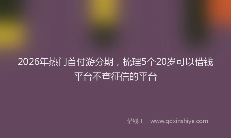 2026年热门首付游分期，梳理5个20岁可以借钱平台不查征信的平台