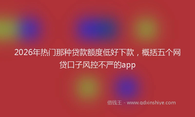 2026年热门那种贷款额度低好下款，概括五个网贷口子风控不严的app