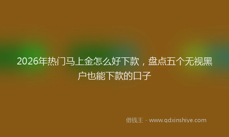 2026年热门马上金怎么好下款,盘点五个无视黑户也能下款的口子