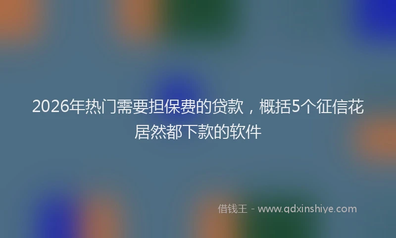 2026年热门需要担保费的贷款，概括5个征信花居然都下款的软件