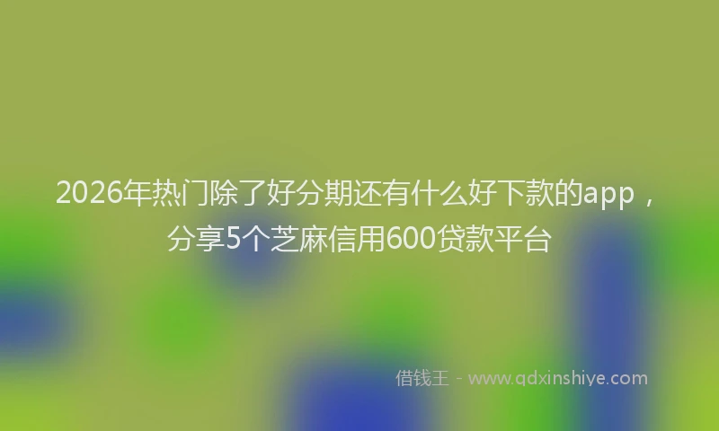 2026年热门除了好分期还有什么好下款的app，分享5个芝麻信用600贷款平台