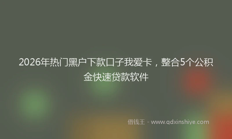 2026年热门黑户下款口子我爱卡,整合5个公积金快速贷款软件