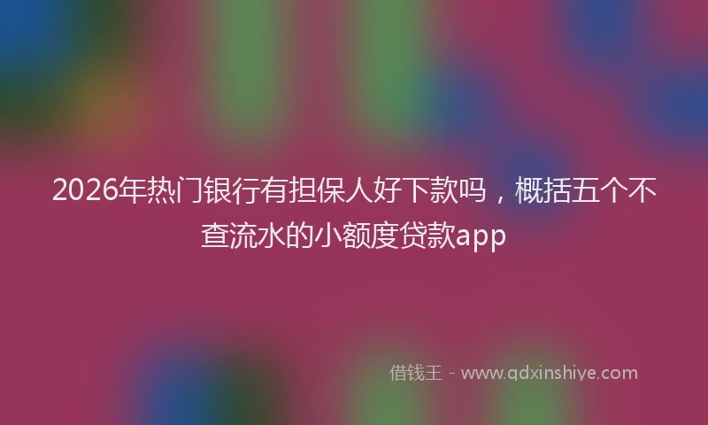 2026年热门银行有担保人好下款吗，概括五个不查流水的小额度贷款app