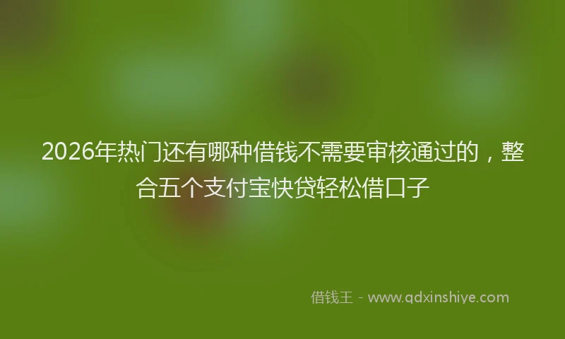2026年热门还有哪种借钱不需要审核通过的，整合五个支付宝快贷轻松借口子