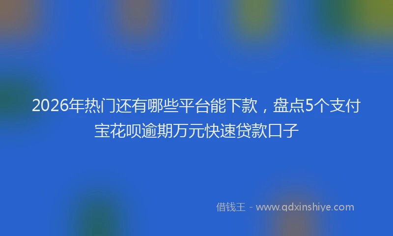 2026年热门还有哪些平台能下款，盘点5个支付宝花呗逾期万元快速贷款口子