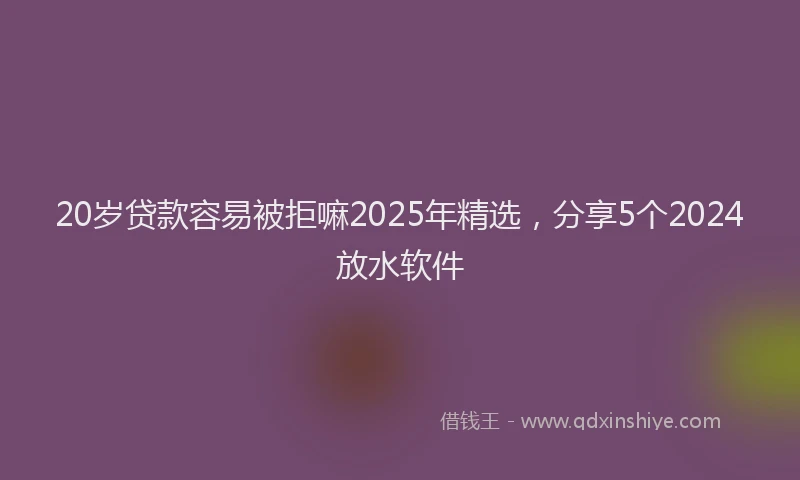20岁贷款容易被拒嘛2025年精选，分享5个2024放水软件