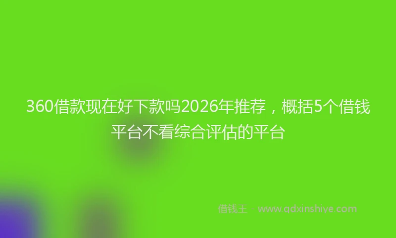 360借款现在好下款吗2026年推荐，概括5个借钱平台不看综合评估的平台