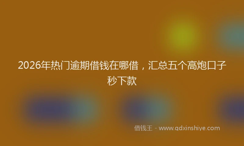 2026年热门逾期借钱在哪借，汇总五个高炮口子秒下款