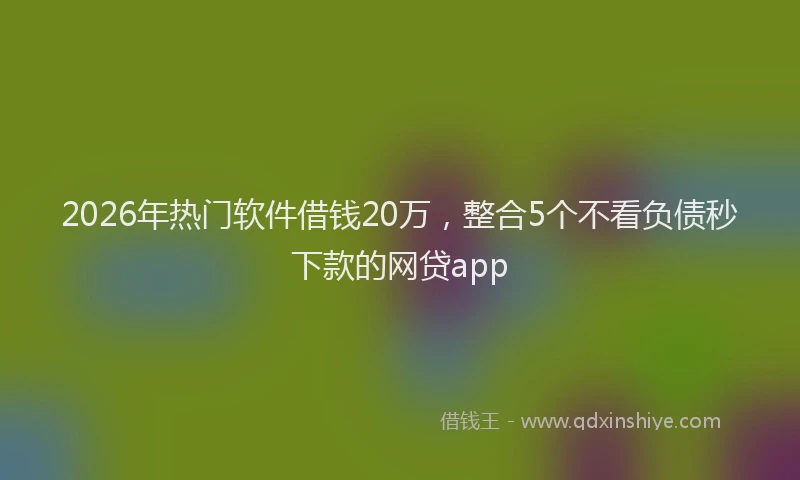 2026年热门软件借钱20万，整合5个不看负债秒下款的网贷app
