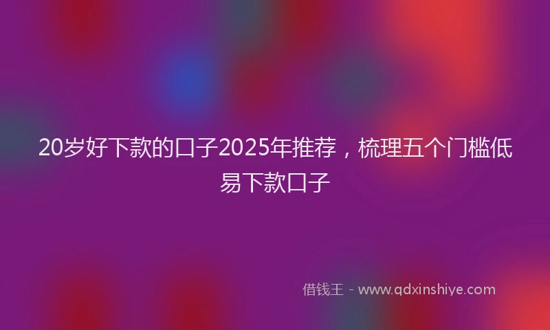 20岁好下款的口子2025年推荐，梳理五个门槛低易下款口子