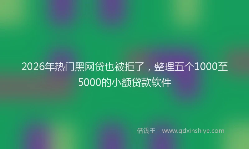 2026年热门黑网贷也被拒了，整理五个1000至5000的小额贷款软件