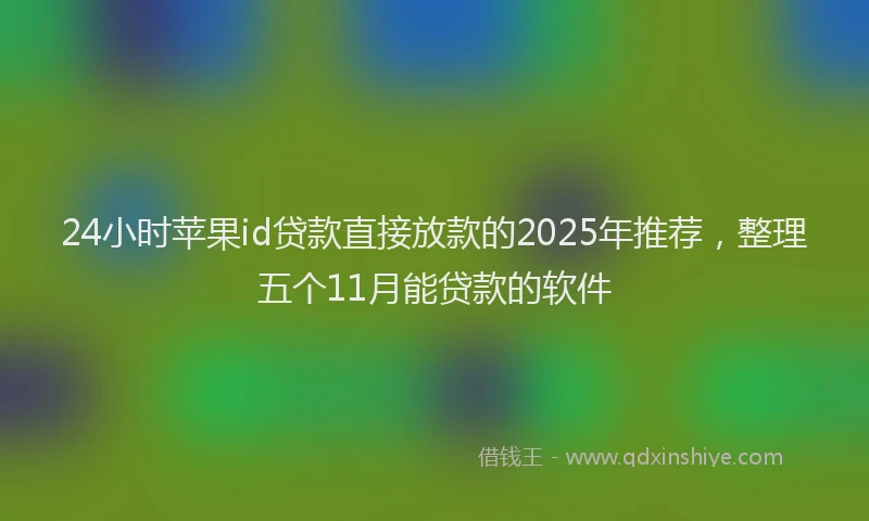 24小时苹果id贷款直接放款的2025年推荐，整理五个11月能贷款的软件