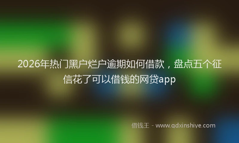 2026年热门黑户烂户逾期如何借款，盘点五个征信花了可以借钱的网贷app