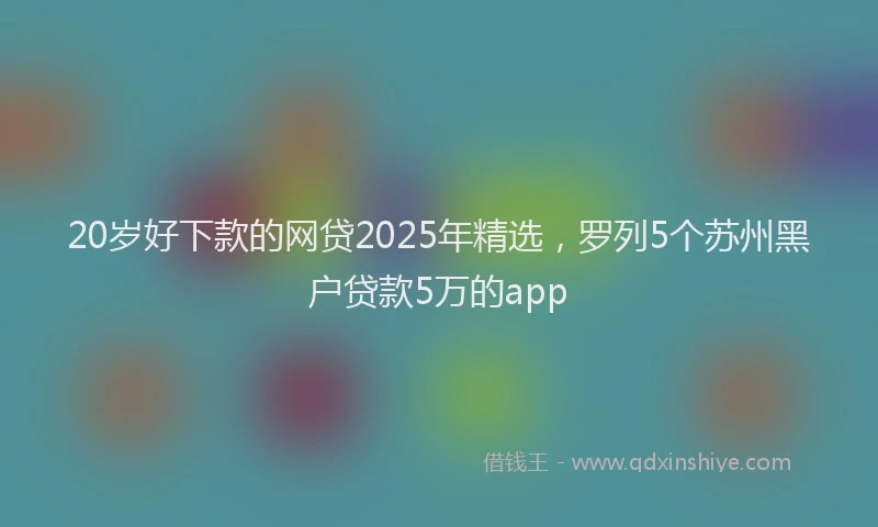 20岁好下款的网贷2025年精选，罗列5个苏州黑户贷款5万的app