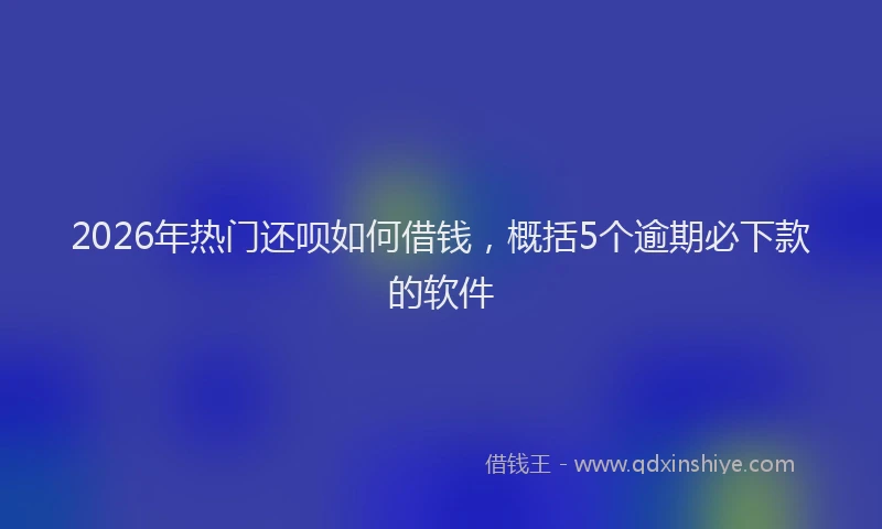 2026年热门还呗如何借钱，概括5个逾期必下款的软件