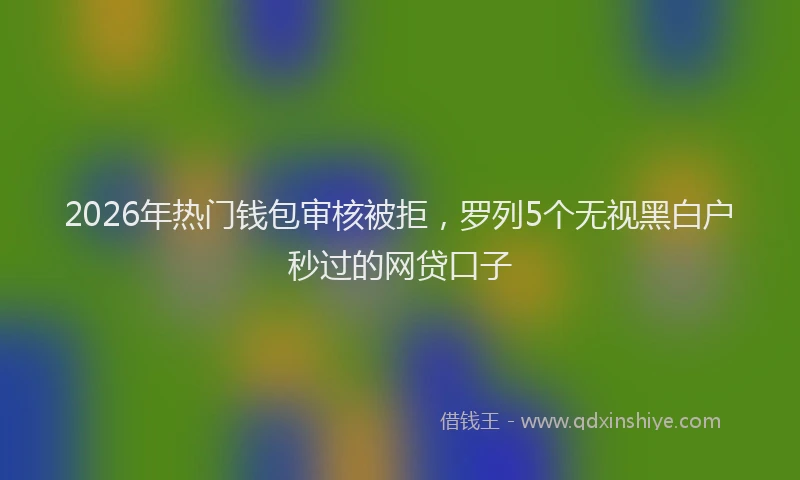 2026年热门钱包审核被拒，罗列5个无视黑白户秒过的网贷口子