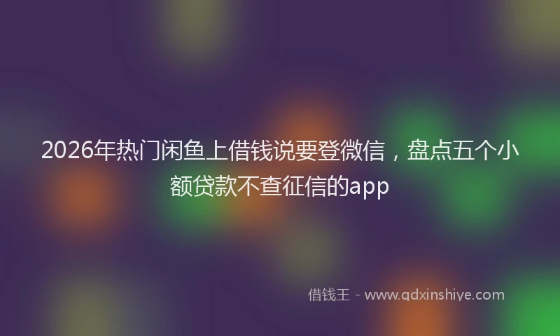 2026年热门闲鱼上借钱说要登微信，盘点五个小额贷款不查征信的app