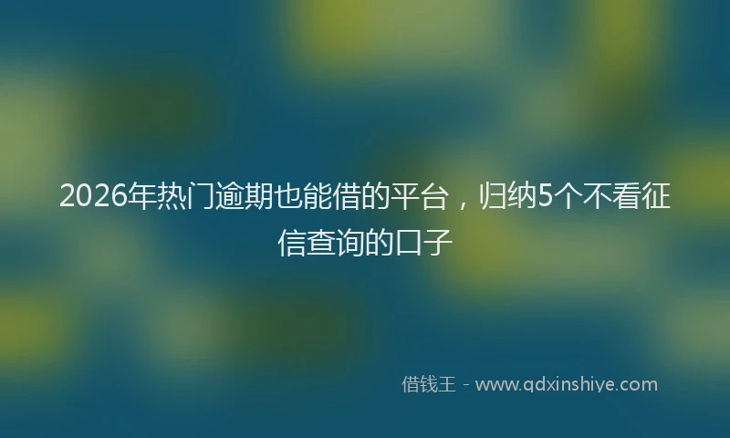 2026年热门逾期也能借的平台，归纳5个不看征信查询的口子
