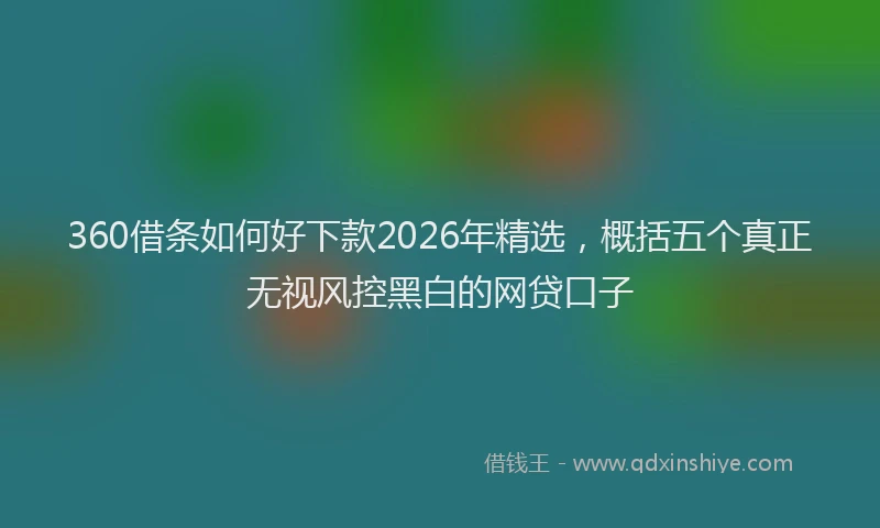 360借条如何好下款2026年精选，概括五个真正无视风控黑白的网贷口子