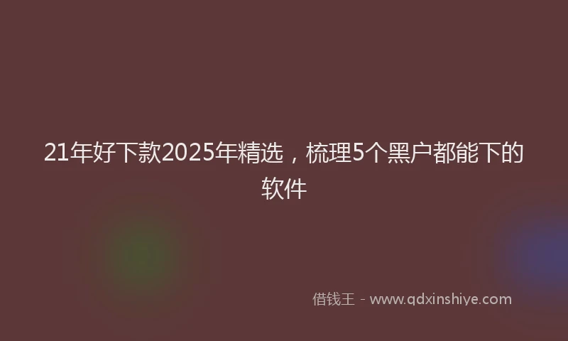 21年好下款2025年精选，梳理5个黑户都能下的软件