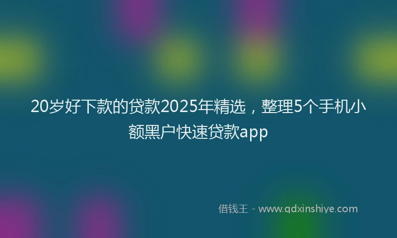 20岁好下款的贷款2025年精选，整理5个手机小额黑户快速贷款app
