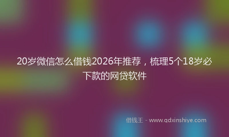 20岁微信怎么借钱2026年推荐，梳理5个18岁必下款的网贷软件