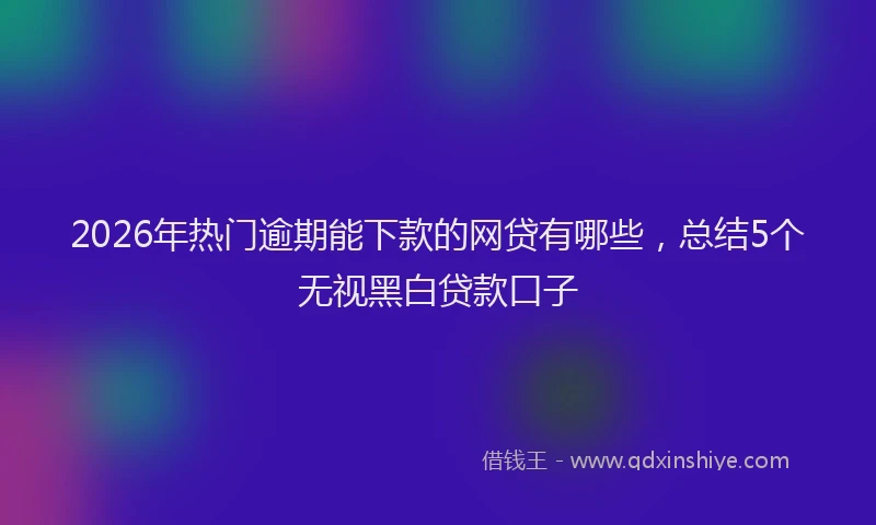 2026年热门逾期能下款的网贷有哪些,总结5个无视黑白贷款口子