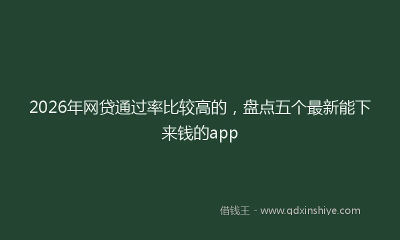 2026年网贷通过率比较高的，盘点五个最新能下来钱的app