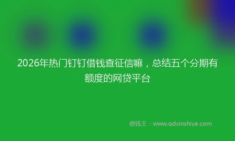 2026年热门钉钉借钱查征信嘛,总结五个分期有额度的网贷平台