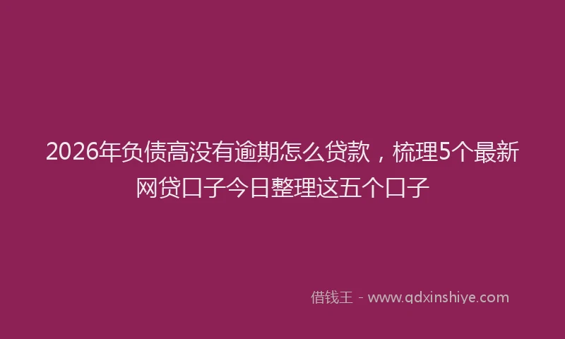 2026年负债高没有逾期怎么贷款，梳理5个最新网贷口子今日整理这五个口子