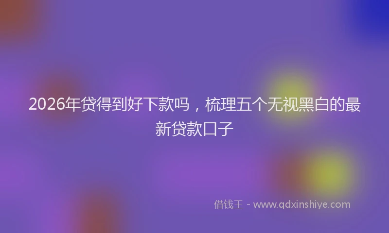 2026年贷得到好下款吗，梳理五个无视黑白的最新贷款口子